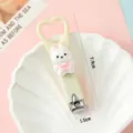 Tagliaunghie con coniglietto di cartone animato carino, tagliaunghie portatile anti-schizzo. - Coniglio del Cuore / Bianco