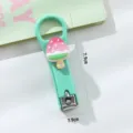 Cortauñas verde con diseño de helado y anilla, herramienta de manicura portátil antisalpicaduras. - Polo de Fresa