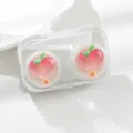 Schattige cartoon ijsje contactlens houder doos doorzichtige draagbare dubbele box dagelijks - Brillendozen in de vorm van een perzik-ijslolly