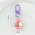 Cute resin cartoon bear keychain sweet girly school bag pendant bestie gift accessory - Clasp - Balloon Bear