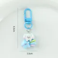Cute resin cartoon dog keychain blue star backpack pendant sweet gift for students - Clasp - Star Dog