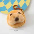 Cute capybara plush coin purse mini earphone storage bag portable cartoon plush doll. - Round / Big Face Capybara