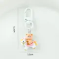 Cute resin bear unicorn keychain cute cartoon bag pendant sweet couple gift accessory - Clasp - Trojan Bear