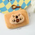 Cute capybara plush coin purse, soft mini earphone storage bag with cute cartoon pendant for kids. - Square / Flower Guinea Pig