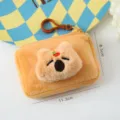 Cute plush capybara coin purse with keychain, mini cartoon wallet for daily use. - Square / Apple Guinea Pig