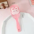 Rosa süße Cartoon Plüsch Hase hohle Haarbürste, flauschige Massage Rippen Haarkamm für Mädchen. - Rosa Kaninchen Haarkamm