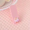 Macaron cute cartoon folding comb portable girlish style 2-in-1 hair brush for use - Mirror Style / Pink