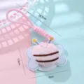 Süßer Cartoon Bienen Plüsch Make-up Spiegel Anhänger tragbare Handtasche Charme Dekoration - Kordelarmband-Stil / Rosa