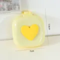 Macaron farbige herzförmige kissen klappbare haarbürste tragbarer mini reisespiegelkamm für reisen - Gelbes Herz