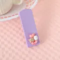 Macaron cartoon folding hair comb portable cute travel makeup hairbrush for daily use - Mirror Style / Purple