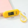 Candy color mini electronic timer portable keychain digital clock cute compact oval gadget - Yellow