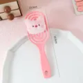 Pink cartoon plush hollow hairbrush massage comb for daily hair care and styling use - Plush Doll Style / Little Pig Hair Comb