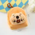 Cute capybara plush coin purse mini backpack cartoon doll earphone storage bag with hook. - Mini Backpack / Flower Guinea Pig