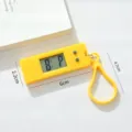Yellow student electronic clock keychain with digital display, compact portable exam timer. - Yellow