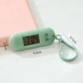 Candy color minimalist electronic timer portable oval hanging watch digital counter with keychain - Green