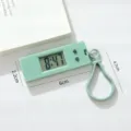 Minimalist trapezoid student electronic keychain clock portable mini digital desktop small watch - Green