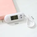 Mini electronic digital clock keychain portable oval timer white cute student gift 6.5cm - White
