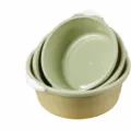 Nordic green plastic basin set of three, thick washbasin for home, laundry and student dorm use. - 3-Piece Nordic Green Set (More Cost-Effective as a Set)