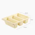 Plastic shoe storage box drawer organizer multi-compartment space-saving container. - 1 Piece/Pack / Cream