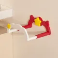 Wall-mounted washbasin rack folding storage shelf for dormitory bathroom red and white. - 1 Piece Pack (Strong Suction Cup Scalable) / Red