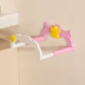 Pink wall mounted washbasin rack, cute cat ear star folding basin holder for bathroom. - 1 Piece Pack (Strong Suction Cup Scalable) / Pink