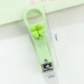Cortauñas verde de trébol de cuatro hojas herramienta de manicura portátil 7.9cm - Aro Grande Verde Claro Trébol
