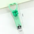 Cortauñas de trébol verde, bonita herramienta de manicura portátil con mango de corazón. - Corazón Verde Trébol