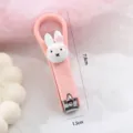 Tagliaunghie carino con coniglietto rosa kawaii portatile per la cura quotidiana delle unghie - Coniglietto rosa chiaro con occhiali