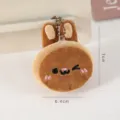 Schattige bruine pluche konijn macaron sleutelhanger pluizige tassenhanger cartoon poppen accessoire. - Kleine Konijn Type B