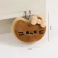 Leuke koffiekleurige kat pluche sleutelhanger met schattige strik voor tas decoratie. - Kat Stijl B