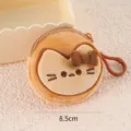 Adorable cartoon cat plush coin purse with cute bow and keychain loop, size 8.5cm. - Cat Style A