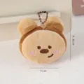 Cute plush animal keychain brown fluffy pendant bag charm cute cartoon doll accessory - Teddy Bear