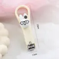 Niedlicher Cartoon Kaninchen Falten Nagelknipser tragbarer Anti-Spritzer Nagelzange - Schwarzer Hase mit Brille
