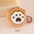 Cute plush coin purse with paw print design, mini portable zipper bag and bag pendant, 8.5cm. - Cute Paw