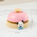 Cute cartoon dog desk call bell pink and beige metal hand pressed service restaurant buzzer - Blue Clothes Dog