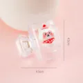Portable clear toothbrush head protector cap with cute cartoon bear design for travel use. - Glasses Bear