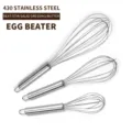 Edelstahl manueller Schneebesen Set, drei Größen zum Backen, Sahne schlagen und Rühren. - 8 Zoll