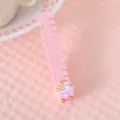Pink cute cartoon folding comb portable pocket hair brush for everyday styling use - Fishbone Style / Pink
