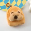 Cute Capybara plush coin purse mini backpack cartoon animal earphone storage bag pendant - Mini Backpack / Big Face Capybara