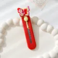 Cute portable utility knife with pink cartoon butterfly design, mini pocket box cutter for daily use. - Butterfly / Red
