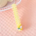Cute cartoon foldable fishbone hair comb, portable travel pocket makeup styling brush - Fishbone Style / Yellow
