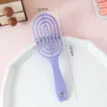 Purple curved vent hair brush for detangling and scalp massage, lightweight plastic styling tool. - Minimalist Style / Purple Hair Comb
