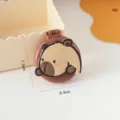 Cute cartoon capybara cushion comb, portable mini hair massage brush with airbag design for daily use. - Round Mirror Comb Guinea Pig Pattern A / Milk Coffee