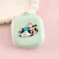 Brosse à cheveux pliante carrée portable avec miroir et design de vache mignon. - Petite Vache