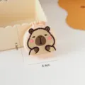 Cute cartoon capybara foldable air cushion comb portable mini massage hair brush for daily use - Round Mirror Comb Guinea Pig Pattern B / Milk Yellow