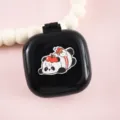 Peigne à coussin d'air carré pliable compact avec miroir et design de panda de dessin animé mignon. - Panda roux