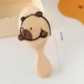 Cute cartoon capybara air cushion massage hair comb portable mini hairbrush for daily use - Handle Comb Guinea Pig Pattern A / Milk Yellow