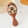Cute Cartoon Capybara Air Cushion Hairbrush Portable Mini Massage Comb for Daily Hair Care - Handle Comb Guinea Pig Pattern B / Milk Coffee