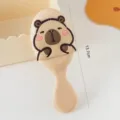 Portable mini cartoon capybara cushion hair massage comb cute animal travel brush - Handle Comb Guinea Pig Pattern B / Milk Yellow