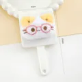 Leuke pluche kat hand make-up spiegel draagbaar roze bril cosmetische spiegel - Kat met Bril / Wit